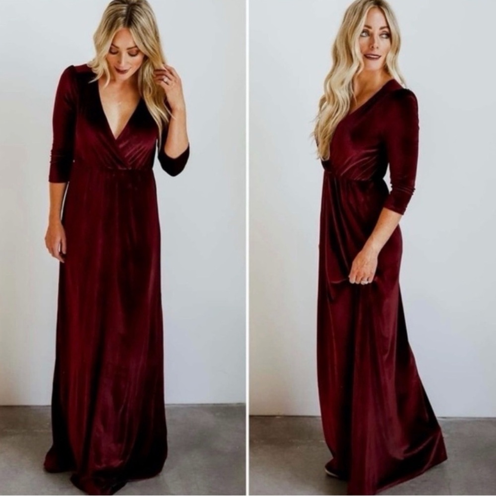 Baltic Born Sophie Burgundy Maxi Dress
